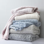 Ultra Soft Fleece Sherpa Blanket King Size, Lightweight Cozy Pattern Reversible Bed Blanket for All Season,2 Tones Ombre Light Brown,104”x90”