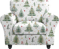 KRFOONN 2 Piece Chair Covers Printed Sofa Covers Couch Covers Washable Armchair Sofa Couch Slipcover Furniture Protector with Elastic Bottom for Living Room (Armchair, Christmas 02), Small
