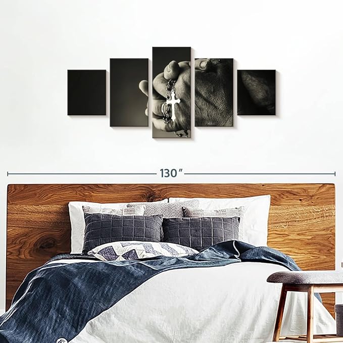 Elephant Stock Christian Prayer Canvas - 5 Panel Pictures Decor - Digital Design Canvas Print - Christian Wall Decor - 80" X 36"