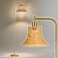 67" Modern Vintage Floor Lamp with Rope-Braided Lampshade - Ideal for Living Room, Bedroom & Office - Heavy Base, Pedal Switch, Stable & Convenient Lighting Solution(Include E26 Bulb)