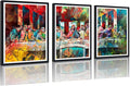Novatique Last Supper Canvas Wall Art Graffiti Wall Art Jesus Christian Religious Wall Decor for Living Room Bedroom,12" x 16" x 3Pcs