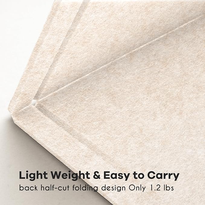 Bulletin Board, 35 x 17 1/2 inches Felt Board - Decorative Pin Board, Cork Board Alternative for Wall, Foldable Self-Adhesive Vision Board Prayer Board with 20 Pushpins - Oatmeal