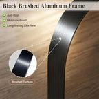 Arch Bathroom Mirror, 30"x40" Wall Mounted Vanity Mirror with Deep Frame, Tempered Glass Decor Mirror for Bathroom, Bedroom, Entryway and Living Room, Hanging or Leaning, Black