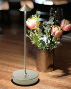 Cordless Table Lamps Rechargeable, 6000mAh Battery Operated LED Desk Lamp Outdoor Waterproof Portable Touch Dimmable Table Night Light for Patio Restaurant Dining Home Silver