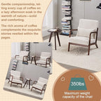 KEIKI Mid-Century Modern Upholstered Accent Chair with Matching Table, Chair and Table Set，Small Bedroom