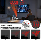 Amgico Projection Alarm Clock,Digital Clock with Projection,7.3" Mirror Clock with 180°Rotating Projector,Dual Alarm with 3 Mode,Bright Adjust,DST,Snooze,Charging Port,5 Levels Volume for Desk Teens