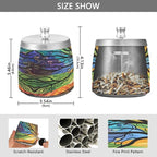 Mysterious Tree Colorful Ashtray with Lid, Outdoor Ashtrays for Patio, Stainless Steel Ashtray Odorless Smokeless for Home Office Balcony