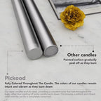 10-Inch Tall Dripless Taper Candles Set of 4 - Silver Tapered Candles, Perfect for Wedding,Christmas - Smokeless, Unscented, Long Burning - Hand Poured, Colored Tall Candlesticks - Plata