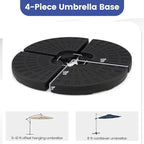 Giantex 184 lbs Offset Umbrella Base, 4 PCS Cantilever Umbrella Weighted Base, Easy-Fill Spouts, 4 Connecting Pins, Carry Handles, Water Sand Weight Fillable HDPE Umbrella Stand for Backyard Poolside