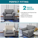 KRFOONN 2 Piece Chair Covers Printed Sofa Covers Couch Covers Washable Armchair Sofa Couch Slipcover Furniture Protector with Elastic Bottom for Living Room (Armchair, 07), Small