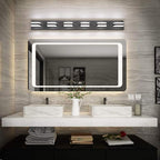 SOLFART Bathroom Light Feature Modern LED Dimmable Matt Black Bathroom Vanity Light 6 Lights Acrylic Vanity Light Over Mirror