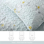 Exclusivo Mezcla Reversible Boho Quilts Queen Size, Aqua Bedspreads Lightweight Coverlet All Season Flowers Quilt Bedding Set with Printed Floral Pattern (1 Quilt, 2 Pillow Shams)