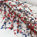 NeoL'artes 60in Patriotic Pip Berry Garland, Red White Blue, 4th of July Holiday Decor, Primitive Craft Wreath Garland for Memorial Day