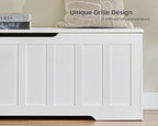 51.2" Storage Chest Extra Large,Storage Bench with 2 Safety Hinges,Shoe Bench,51.2 * 15.7 * 19.1 inches,Wooden Trunk for Bedroom,livingroom,entryway,Supports 220 lb,Easy Assembly(White).
