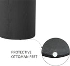 Get Set Style Modern Round Ottoman with Soft Padded Seat, Multifunctional Vanity Stool for Makeup, Upholstered Footrest Stool Ottoman Foot Stool for Living Room, Bedroom