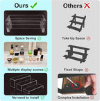 Acrylic Display Riser Stand,5mm Thickness,12'' Length Tier Display Stands, Thickened to 0.2''(5mm) Acrylic Shelf Risers for Perfume Display,Risers for Buffet Table,Cupcake Stand,Pop Figurines,Tumbler,Food,6Pcs