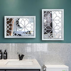 Wocred Set of 2 Rectangular Wall Mirror,Gorgeous Rustic Farmhouse Accent Mirror,Rustic White Color Entry Mirror for Bathroom Renovation,Bedrooms,Living Rooms and More(11”x15”)