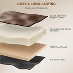 24-Inch Leather Bar Stools, Counter Height Barstools with High Backrest，Bar Chairs for Kitchen Island with Heavy Duty Metal Legs, Dark Brown