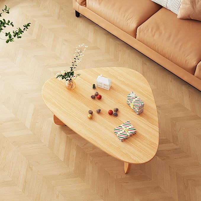 Coffee Tables Wood Small Farmhouse Coffee Table Mid-Century Modern Wood Center Table for Living Room, Original, 35 Inch