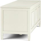 SIMPLIHOME Connaught Storage Bench - 51 inch Wide Solid Wood Trunk Bench in Antique White, Traditional Bench for Entryway with Lift-Up Lid and 3 Hidden Compartments
