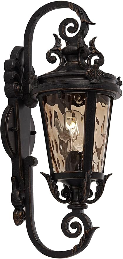 John Timberland Casa Marseille European Vintage Outdoor Wall Light Bronze French Vintage Sconce Fixture Decor for Exterior House Porch Patio Outside Deck Garage Yard Front Door Garden Home