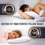 Royal Therapy Pillows Queen Size Set of 2, Shredded Memory Foam Queen, Rayon Derived from Bamboo, Queen Pillows, for Side Sleepers Bed Cooling