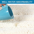 H.VERSAILTEX 2 Piece Bathroom Set - Super Absorbent Chenille Striped Bath Mats, Non Skid, Machine Washable (Cream, 24 x 36 Plus 20 x 32 - Inches)