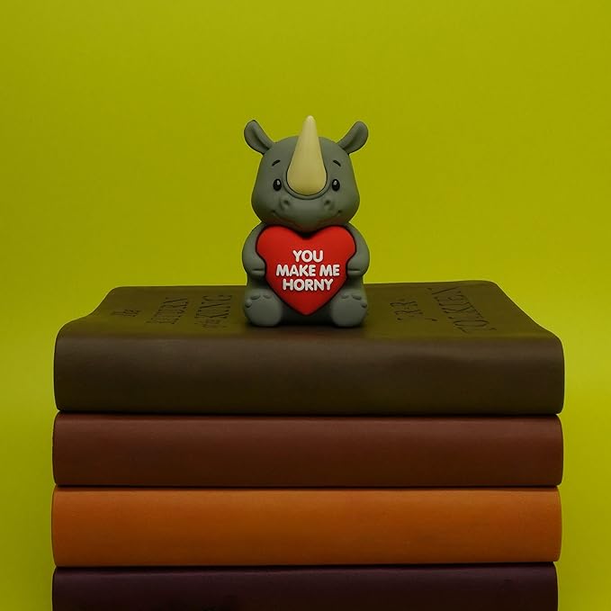 Sweethearts Figurine – Miniature Home Accent, Small Tabletop Ornament for Shelf, Desk, or Living Room Décor – Rhino