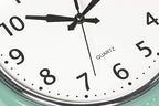 Bernhard Products Retro Wall Clock 9.5 Inch Green Kitchen 50's Vintage Design Round Silent Non Ticking Battery Operated Quality Quartz Clock (Seafoam Green)