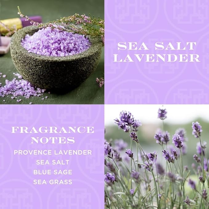 HomeWorx by SLATKIN + CO. Candle- Sea Salt Lavender, 18 oz. 4-Wick Premium Scented Candle - 30-55 Hours Burn Time