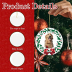 Personalized Custom Photo Ornaments for Christmas Tree - Ceramic Hanging Xmas Ornaments for Couples, Family, Wedding