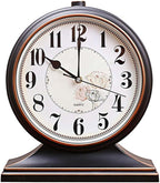rnuie Desk Clock for Table Decor, Retro Mantel Clock Battery Operated for Fireplace Mantel, Living Room, Bedroom, Office, Desktop Decoration(Black)