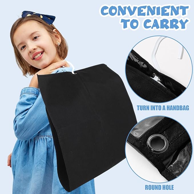Geelin 14 Pcs Garment Bags for Dance Costumes PVC Clear with Zippers 20 x 40 Inch Garment Bag with Pockets Dance Costume Organizer Carrier for Storage Cover for Adult(Black)