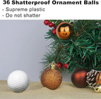Bronze 1.6" Small Christmas Balls Christmas Tree Decoration Ornaments Shatterproof Hanging Balls for Xmas Tree Holiday Wreath Garland Decor Set of 36pcs Brown Christmas Ornaments