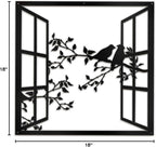 SIGNLEADER Metal Wall Art Decor Bird Silhouette on Branch Modern Abstract Wall Sculpture Hangings Home Decoration for Living Room, Bedroom, Bathroom, Kitchen, Outdoor - 18" Black