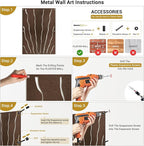 SIGNLEADER Metal Wall Art Decor Abstract Shapes Geometric Modern Abstract Wall Sculpture Hangings Home Decoration for Living Room, Bedroom, Bathroom, Kitchen, Outdoor - 30" Bronze
