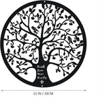 ESTART 11 Inches Tree of Life Wall Art Metal Tree Life Wall Decor Family Tree Wall Plaque Wall Hanging Sculptures for Balcony Porch Bedroom Living Room Kitchen Garden Office Indoor Outdoorr (Black)