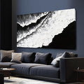 NBAODAN Black and White Wall Decor Sea Canvas Painting Neutral Abstract Wall Picture 24"x48" Artwork for Bedroom Large Wall Art for Living Room Dining Room