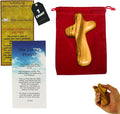 Holy Land Market Comfort/Holding Cross Also Known as Palm or Hand Cross With Velvet Bag And Two Certificates (4 Inches) (1)