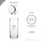 WGV Quality Thick Cylinder Vase, Diameter 5", Height 12", Clear Glass Floral Planter Container, Tall Centerpiece Arrangement for Wedding Home Decor, 1 Piece