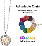 Essential Oil Diffuser Necklace & Bracelet Set for Women Gift 2pcs, Cat Aroma Locket Necklace + Pawprint Diffuser Bracelet Adjustable with 20 Refill Pads, Gifts for Wife, Girlfriend, Friend, Sister
