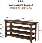 Shoe Rack Bench, 4-Tier Shoe Shelf Organizer, 39.4" Entryway Storage Bench for Hallway, Bedroom, Living Room, Bedroom, Hold up to 550 lbs, Solid Wood, Dark Brown