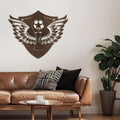 SIGNLEADER Metal Wall Art Decor - Soccer Trophy with Wings Minimalist Modern Abstract Wall Sculpture Hanging Home Decoration for Living Room, Bedroom, Bathroom, Kitchen, Studio, Outdoor - 36" Bronze