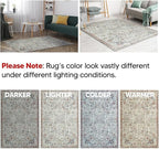 Keen Home Design 9x12 Rug - Machine Washable Area Rug with Non-Slip Backing, Ideal for Living Room, Dining Room, Bedroom - Vintage, Easy Clean, Durable, Low Pile Rug - (9' x 12')