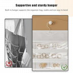 1 Pack Hanging Jewelry Organizer 80-Pocket Dual-sided Jewelry Storage for Earring Necklace Bracelet Ring Travel Holder, White