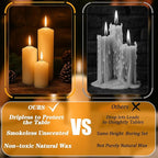 36 Pcs Ivory Pillar Candles Bulk Set，3 Different Lengths 2 x 3/4/6 Inch (12 Each)，Hurricane Candles，Dripless Unscented Smokeless，Gives You a Better Atmosphere When Organizing an Event Party.