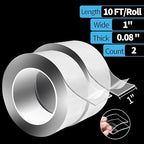 Art3d Nano Double-Sided Adhesive Tape, Multipurpose Tape for Carpet Mats/Paste Items/Photos Frames/Craft Wall Mounting
