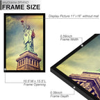 100% Solid Wood 11x16 Picture Frame Set of 2, Black Frame for 11 x 16 Inch Picture Poster Photo, Light Weight 11 by 16 HQ Matte Black Frame for Wall - 2 Pack/Black/11 x16