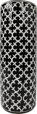 Porcelain Ceramic Umbrella Stand Holder Modern Style Floor Vase for Storage Canes Walking Sticks Golf Umbrella Mono-pods Tripod Bat Golf Club Gift Entryway Indoor 24" High Black&White