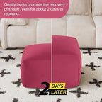 MeMoreCool Square Stuffed Pouf Ottoman Foot Rest, Floor Pouf Foot Stool with Foam Chunk Filling, Soft Stuffed Ottoman Footrest for Living Room